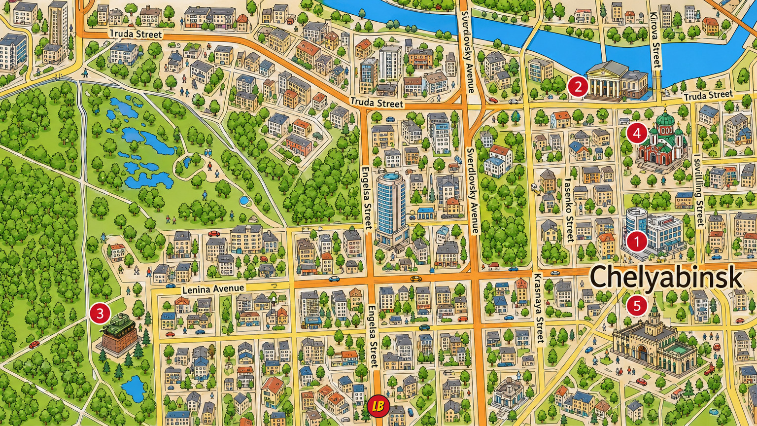 Map of Chelyabinsk