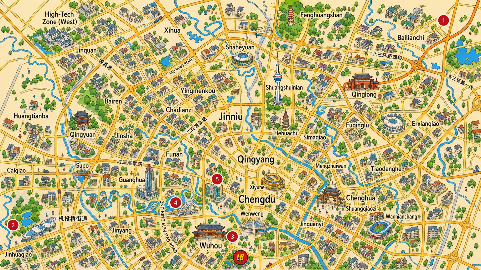 Map of Chengdu