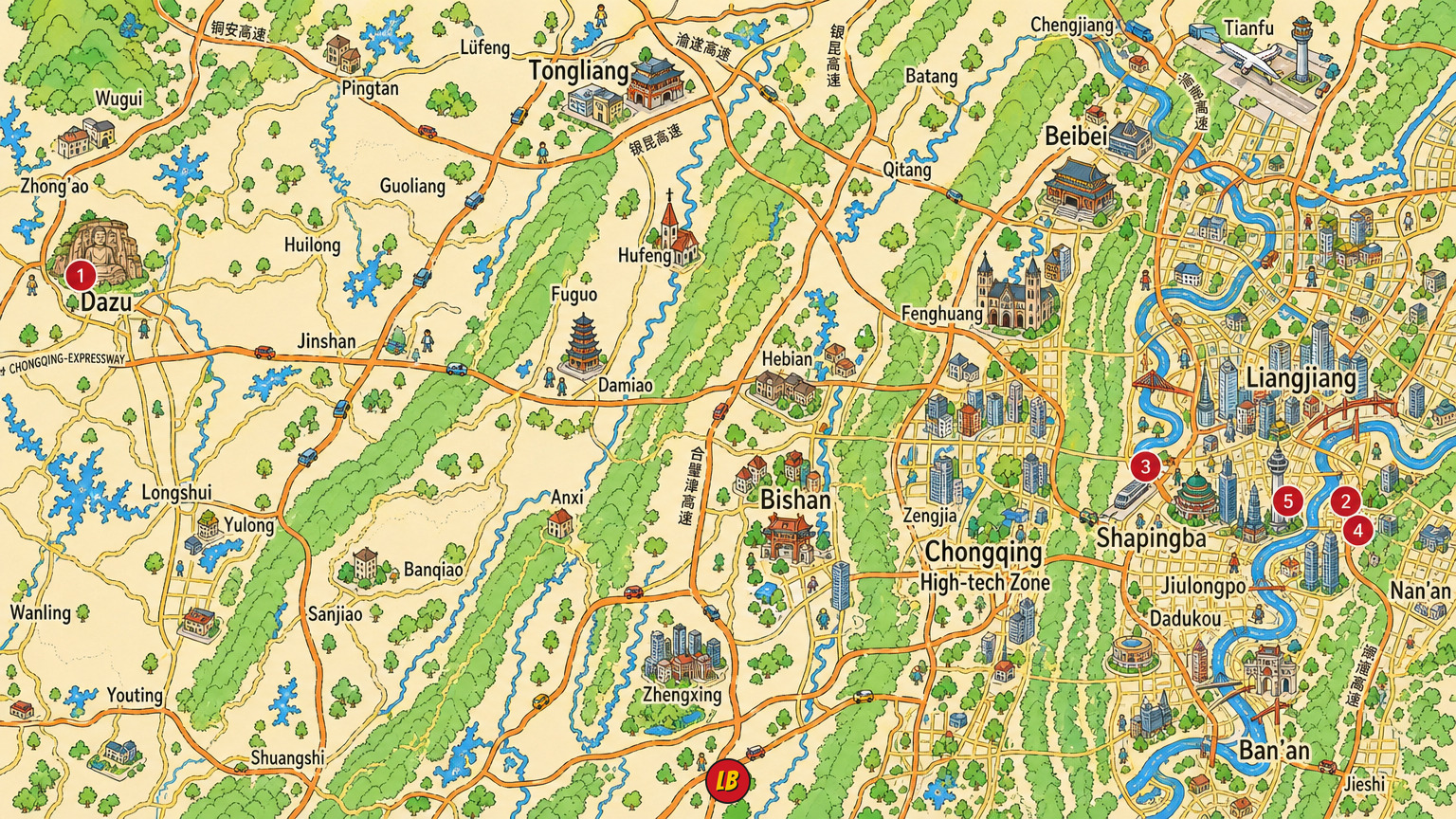 Map of Chongqing