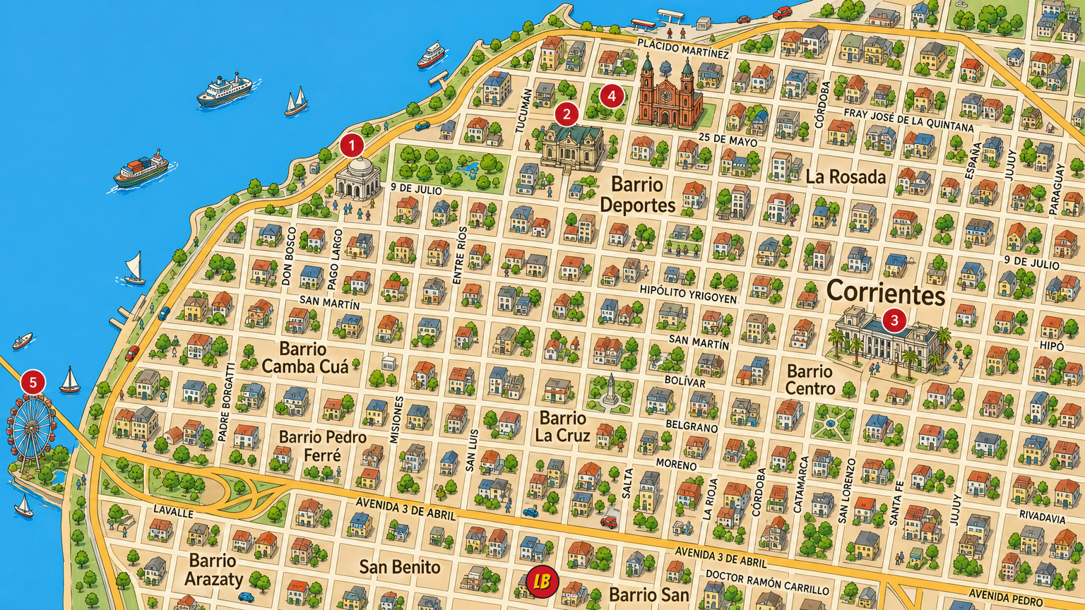 Map of Corrientes