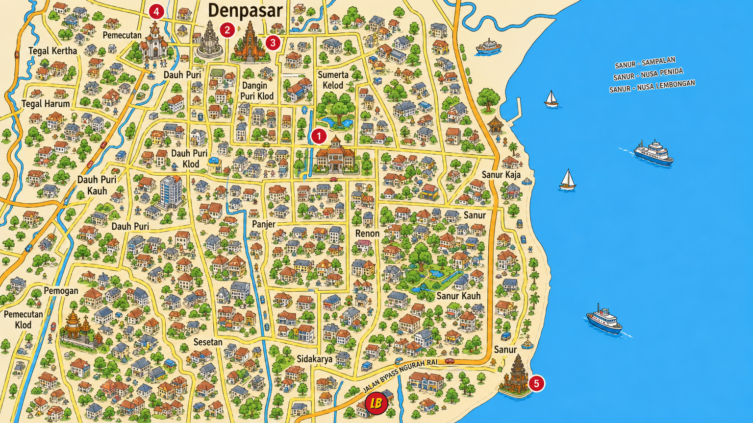 Map of Denpasar