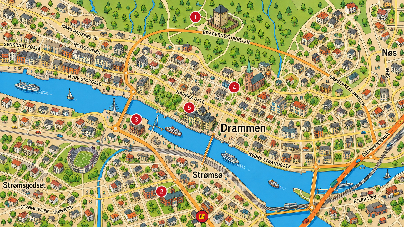 Map of Drammen
