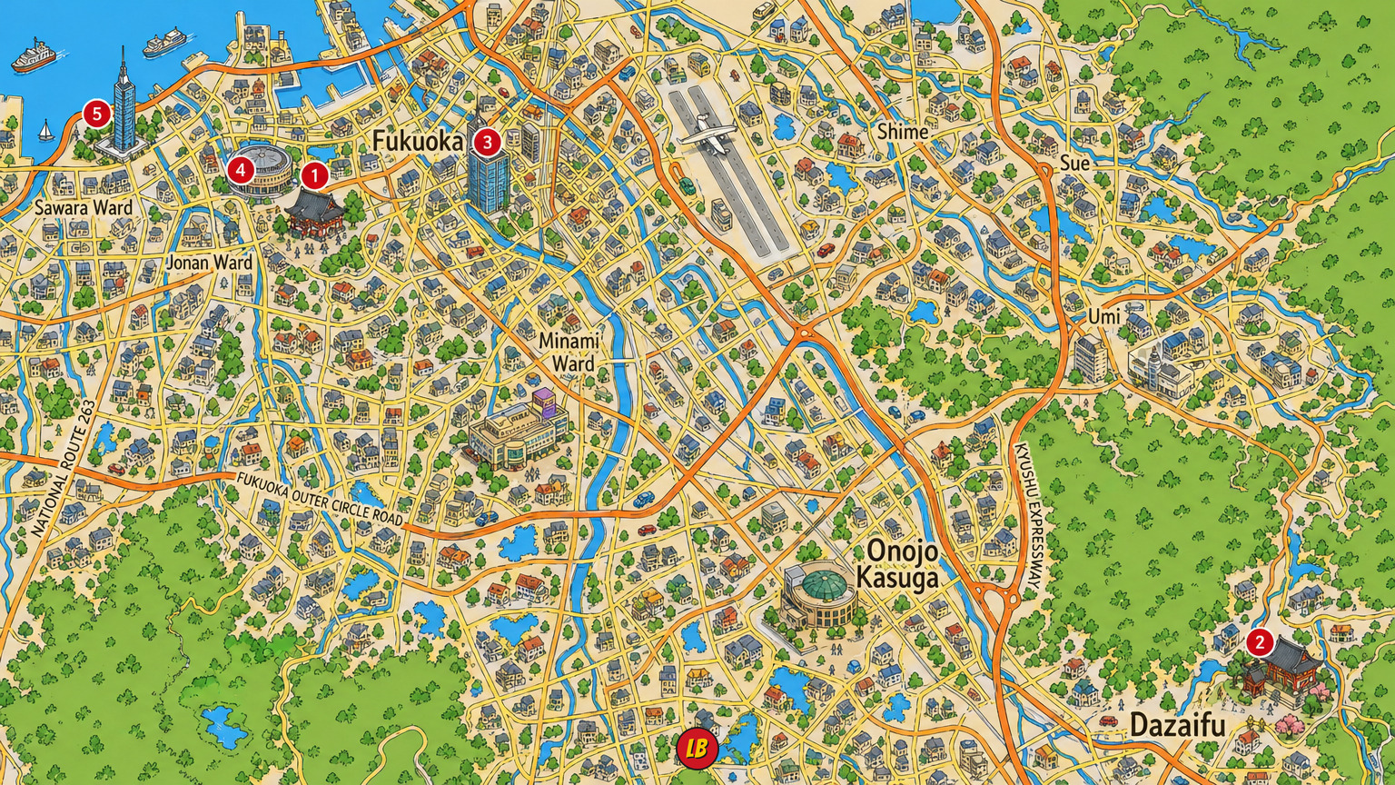 Map of Fukuoka