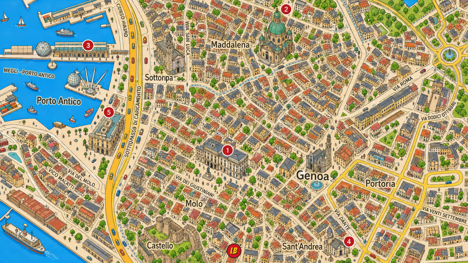 Map of Genoa
