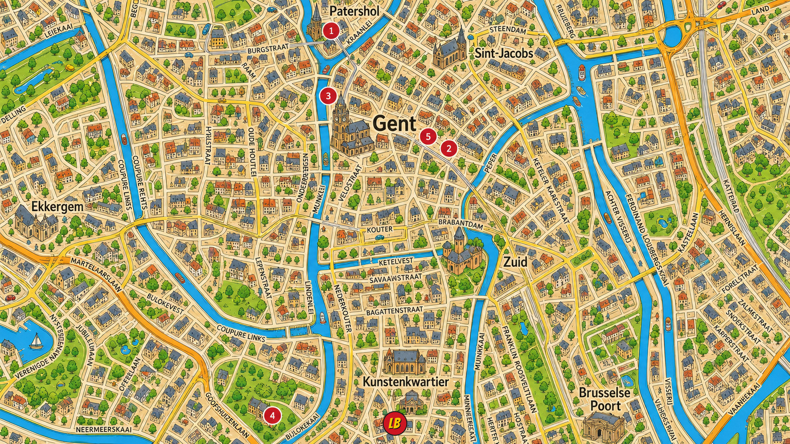 Map of Gent