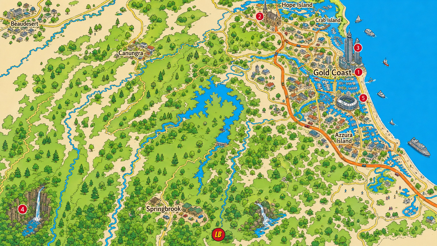 Map of Gold Coast