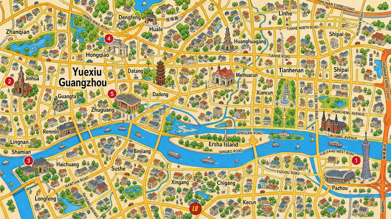 Map of Guangzhou