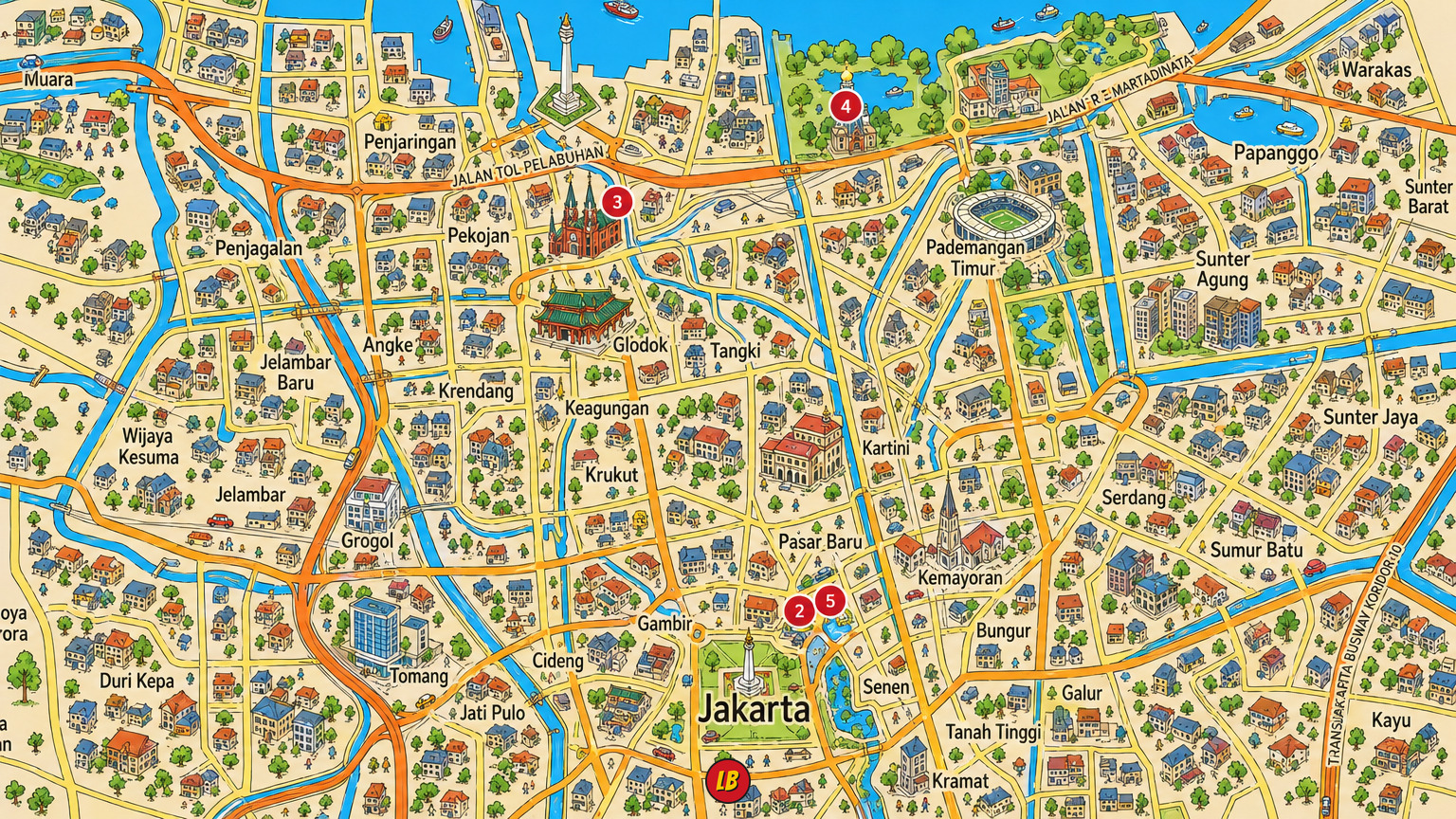Map of Jakarta
