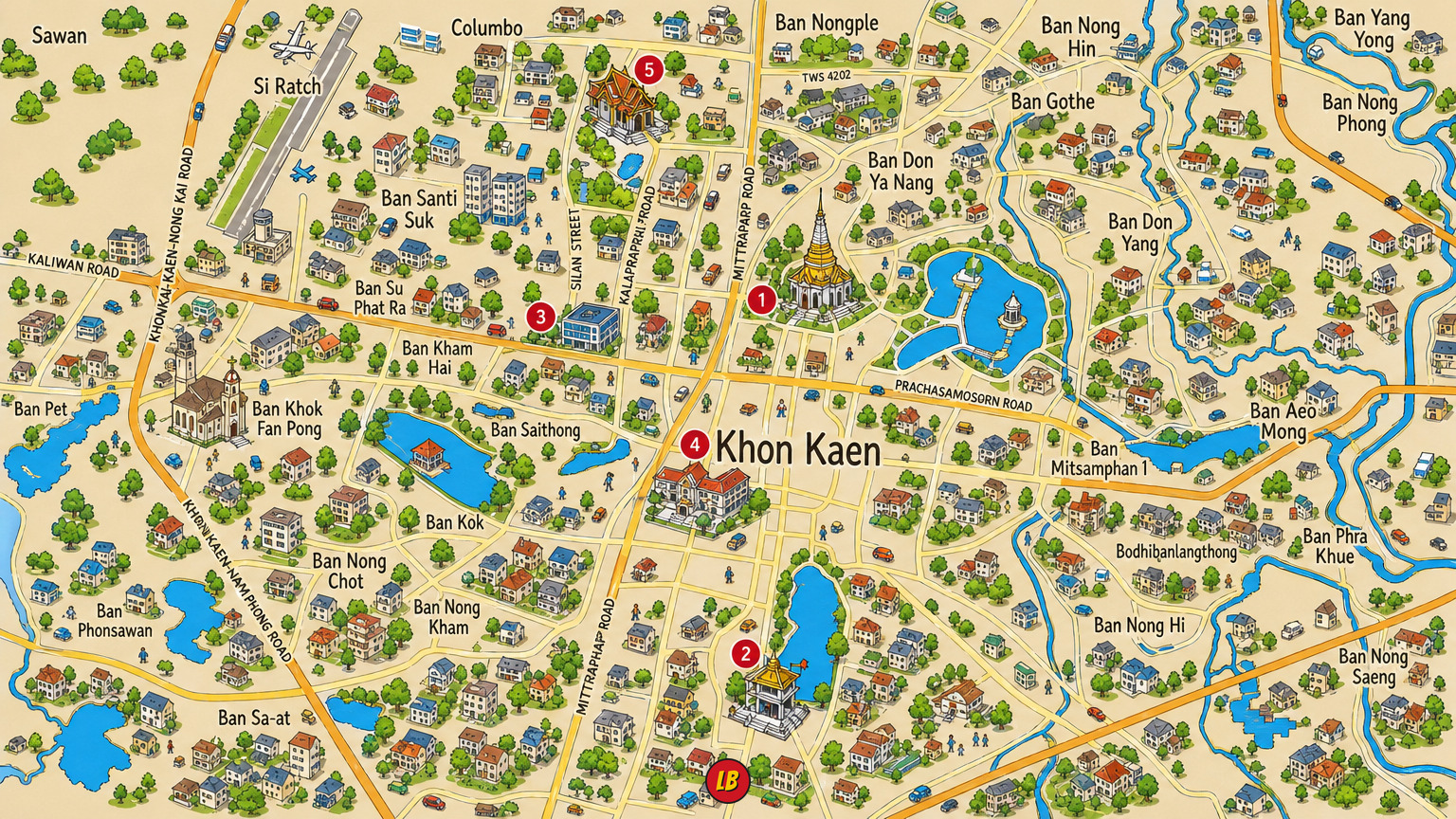Map of Khon Kaen