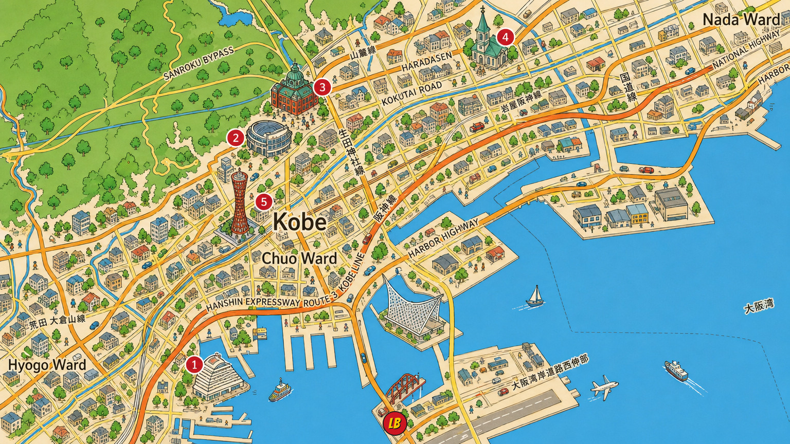 Map of Kōbe