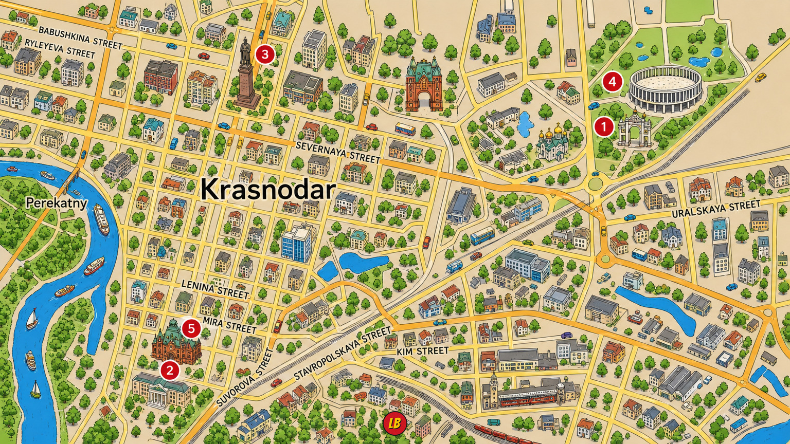 Map of Krasnodar