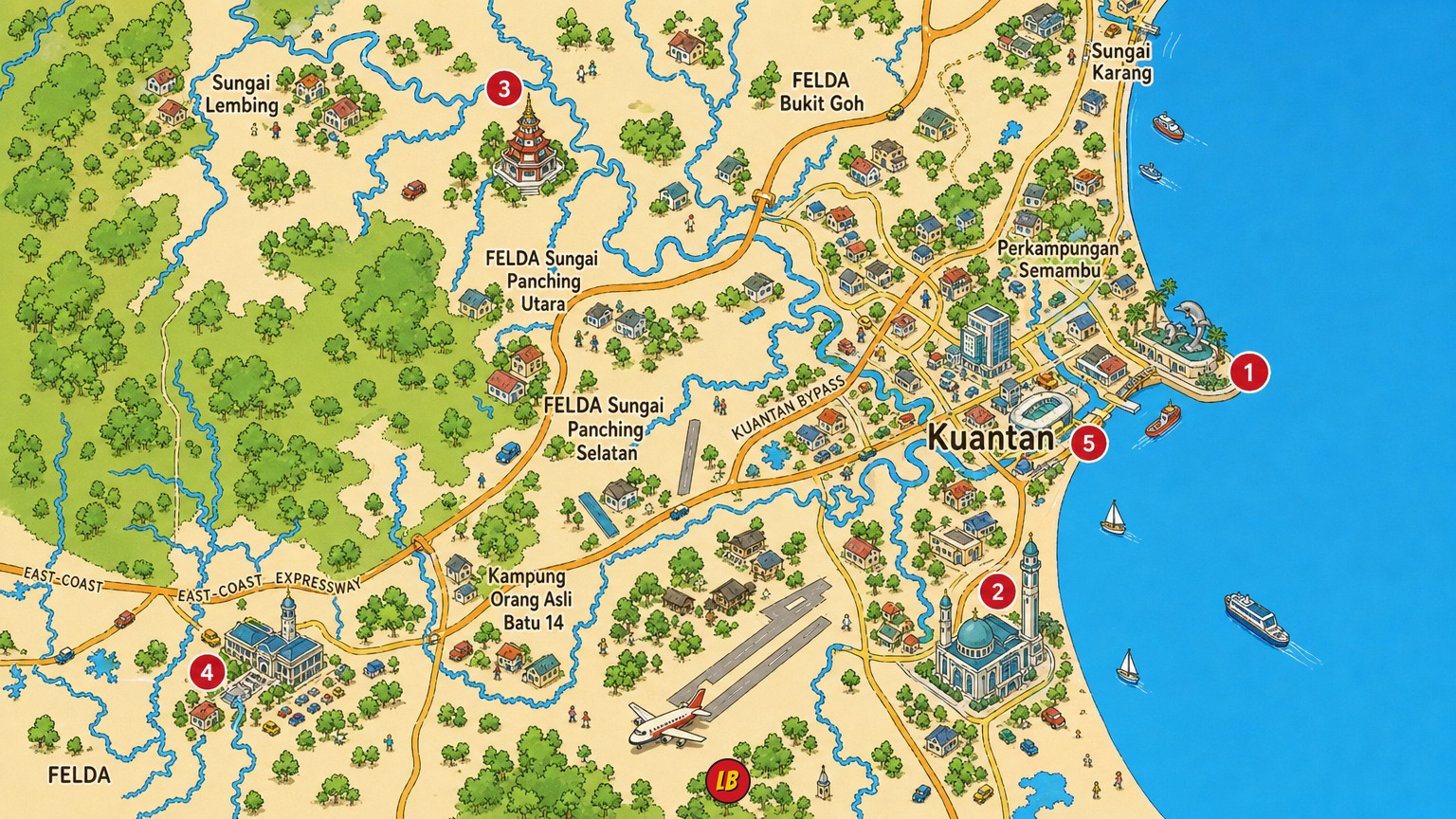 Map of Kuantan