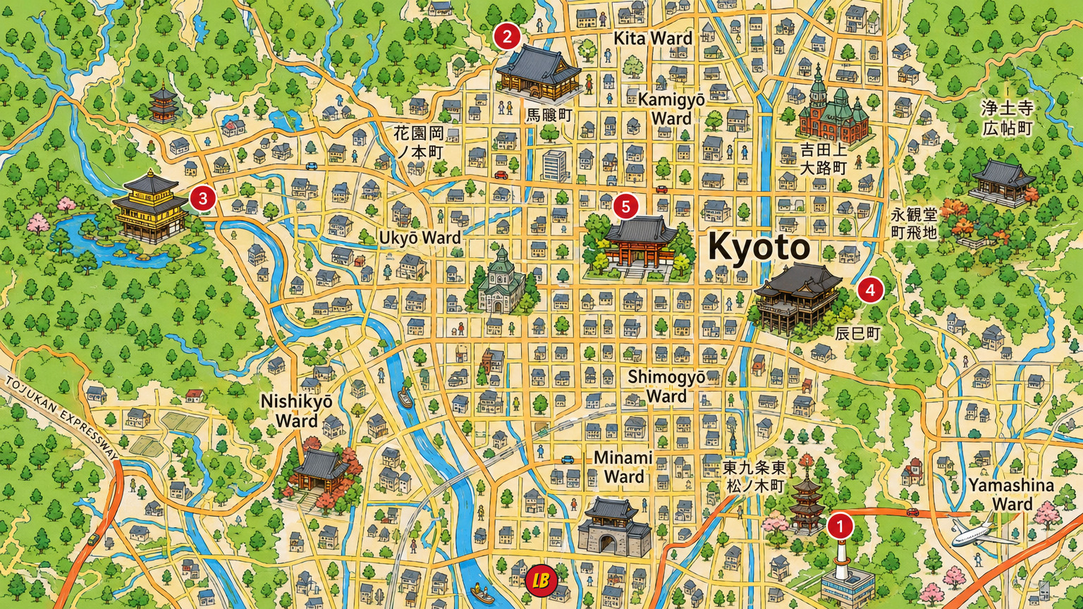 Map of Kyōto