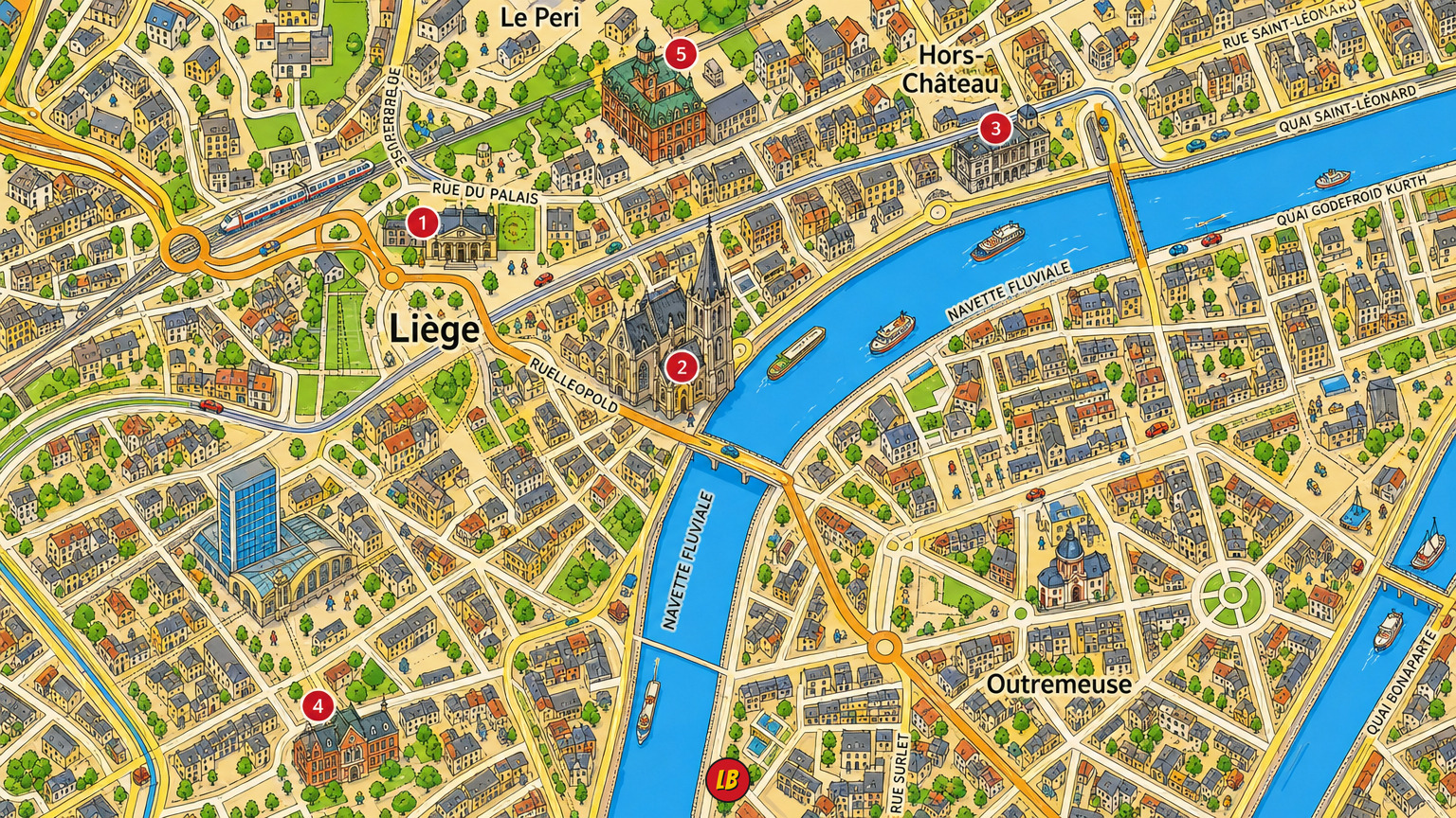 Map of Liège