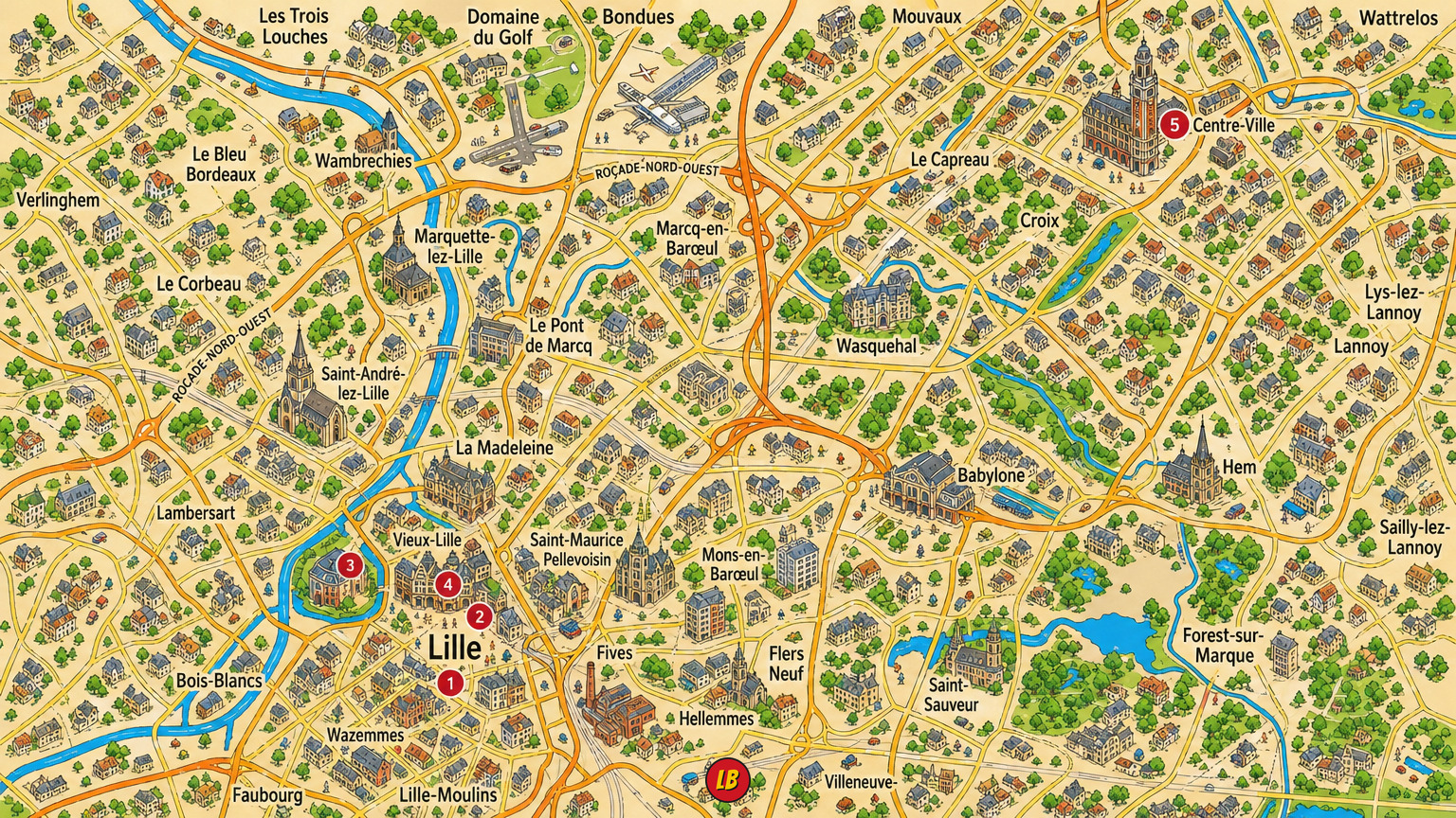 Map of Lille