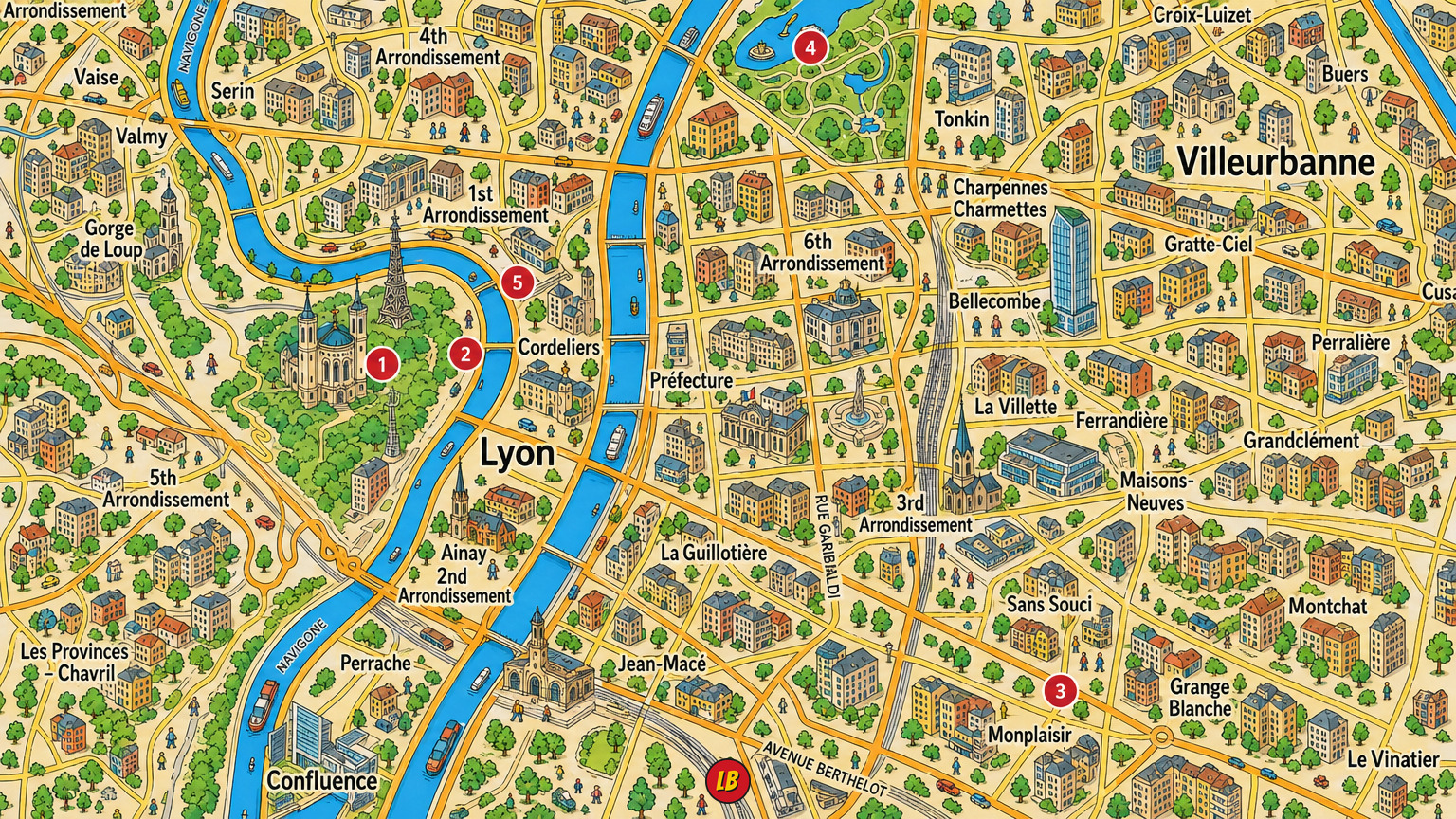 Map of Lyon