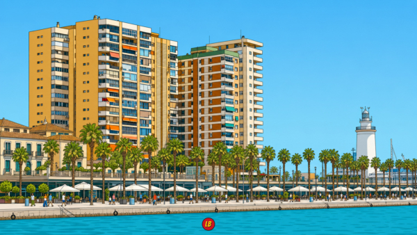 Málaga Port and La Farola