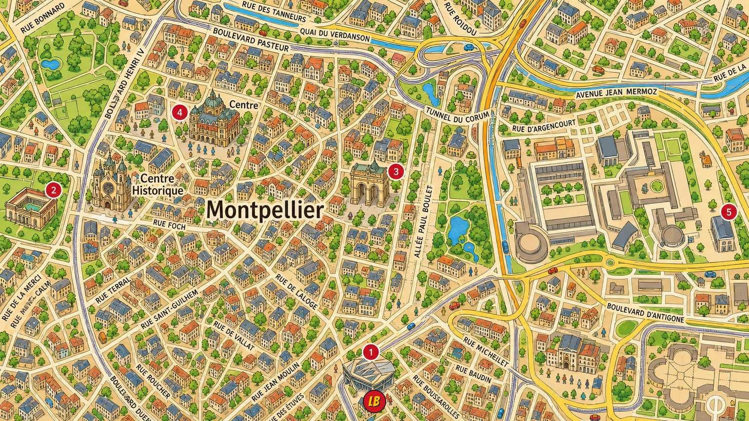Map of Montpellier