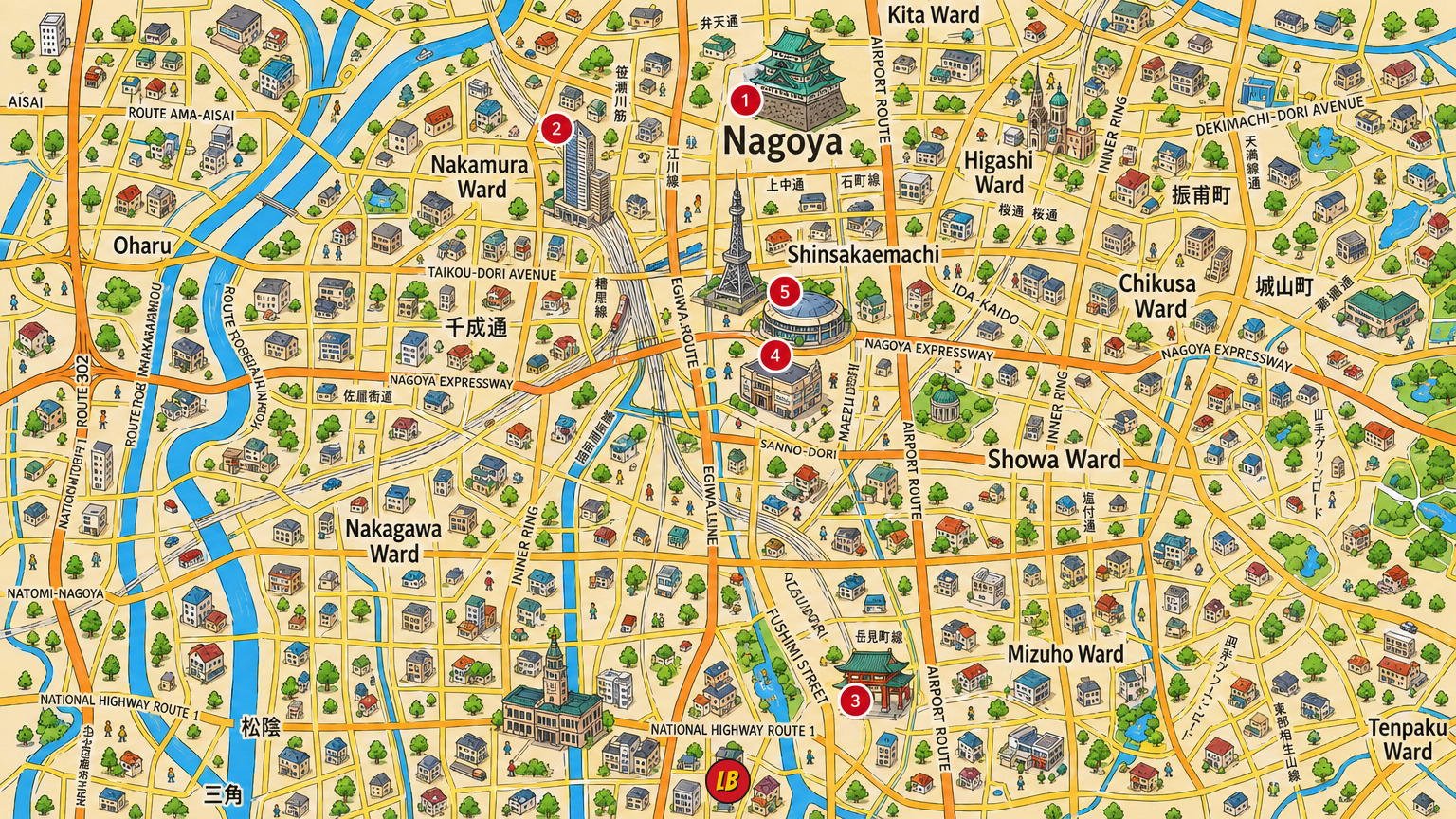 Map of Nagoya