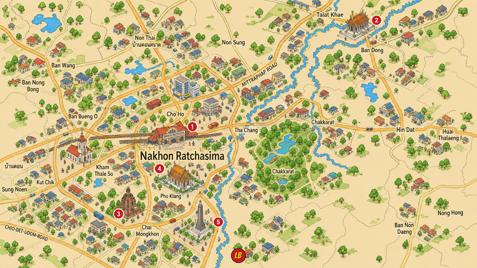 Map of Nakhon Ratchasima