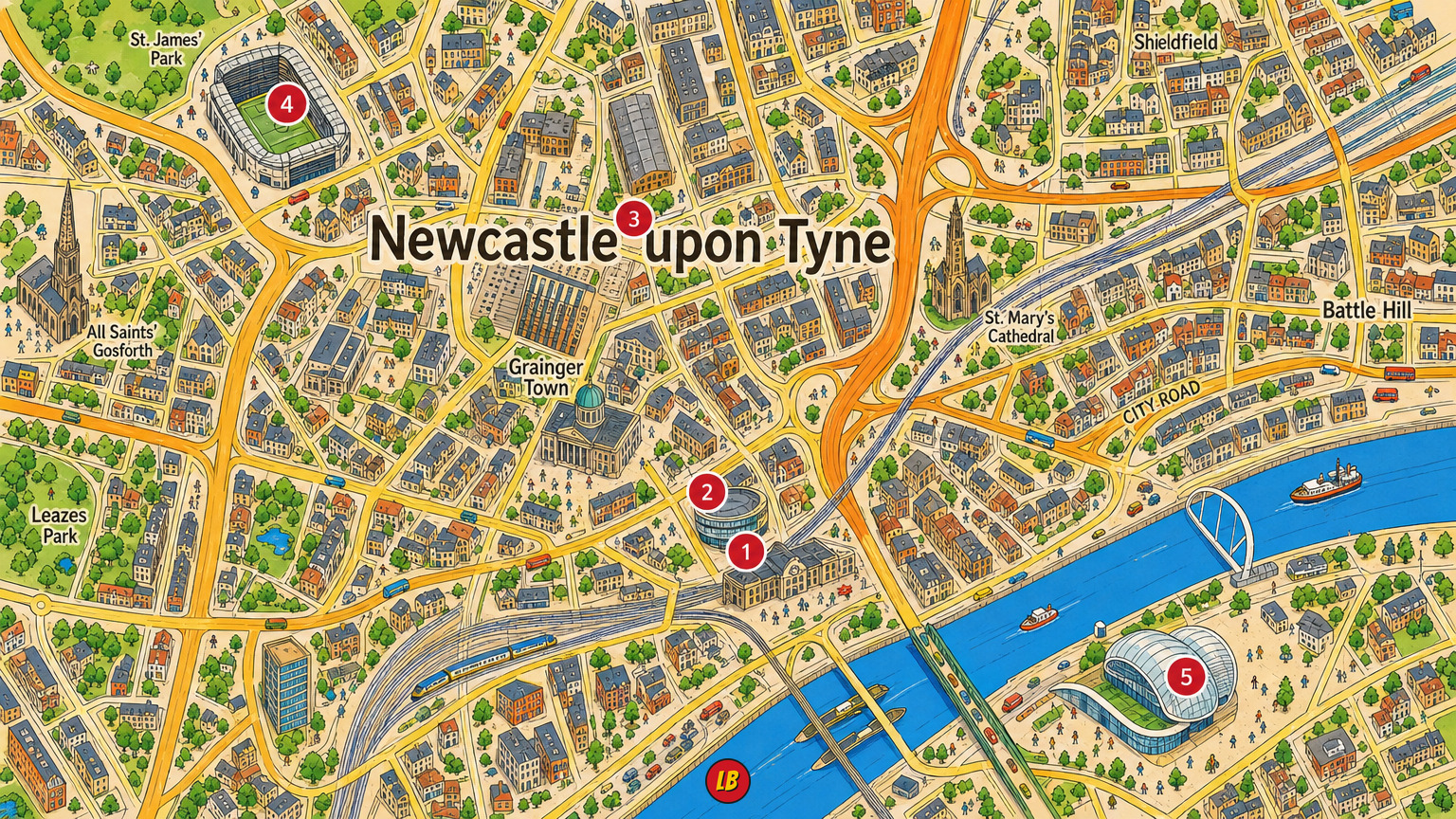 Map of Newcastle upon Tyne