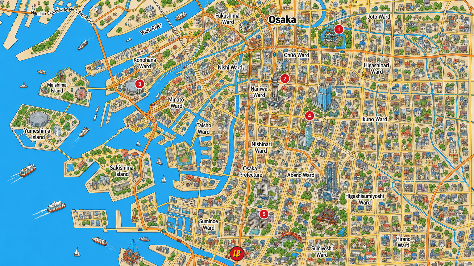 Map of Ōsaka