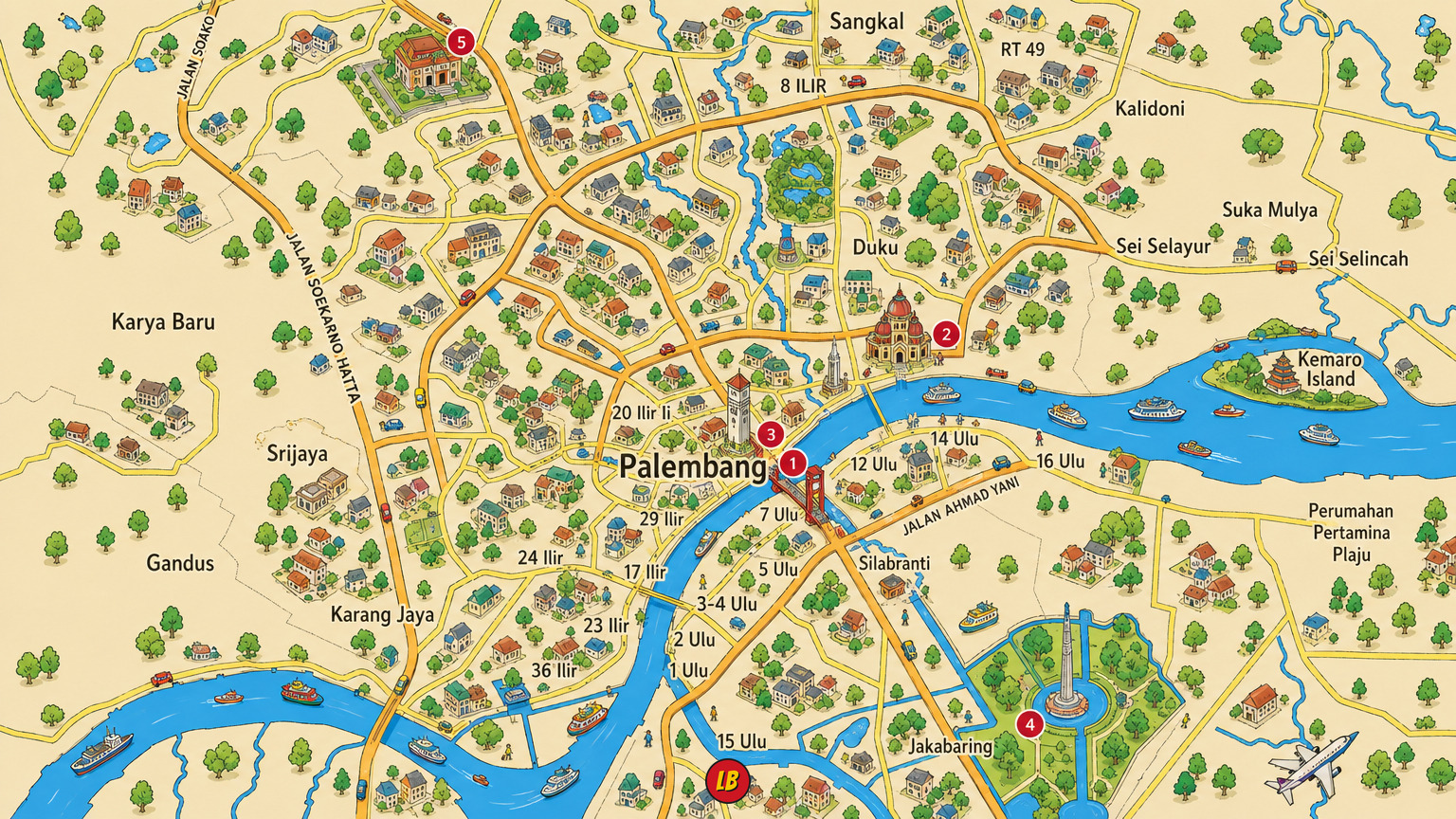 Map of Palembang