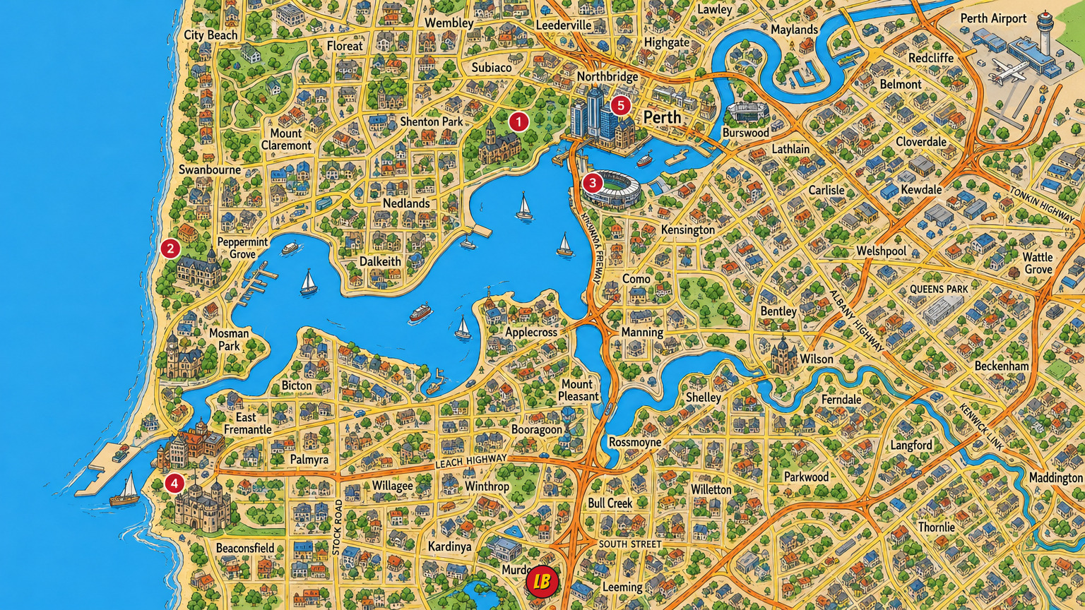 Map of Perth