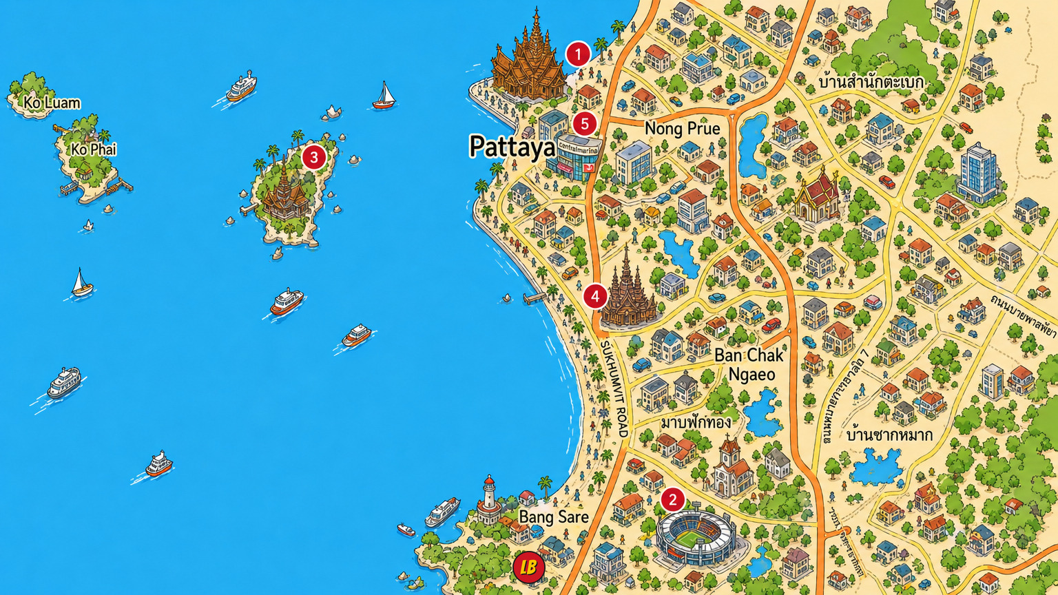 Map of Phatthaya