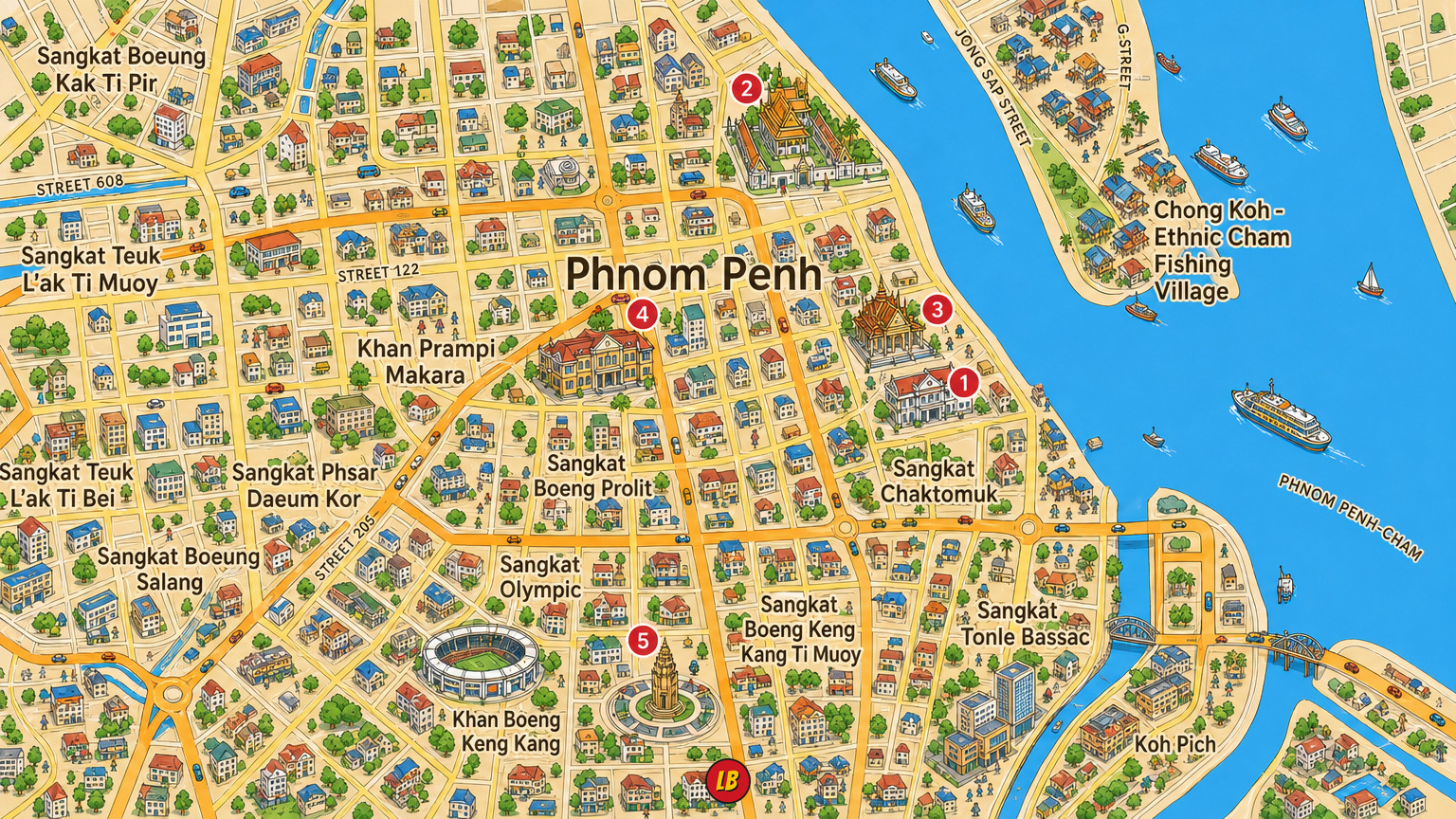 Map of Phnom Penh