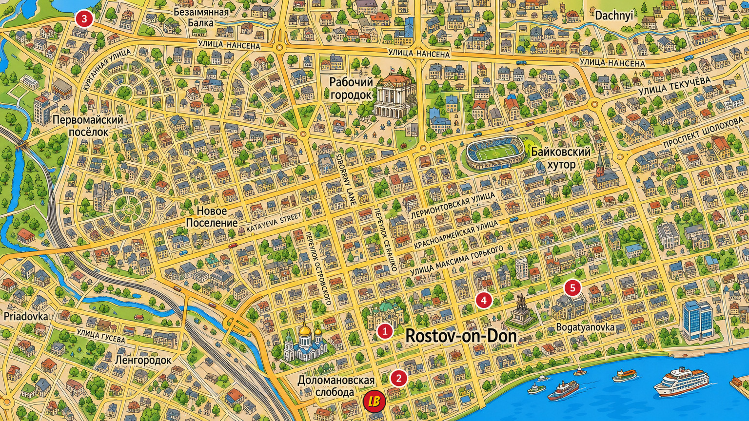 Map of Rostov-on-Don