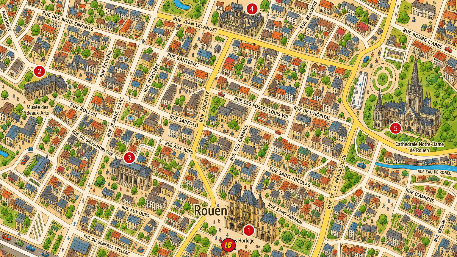 Map of Rouen