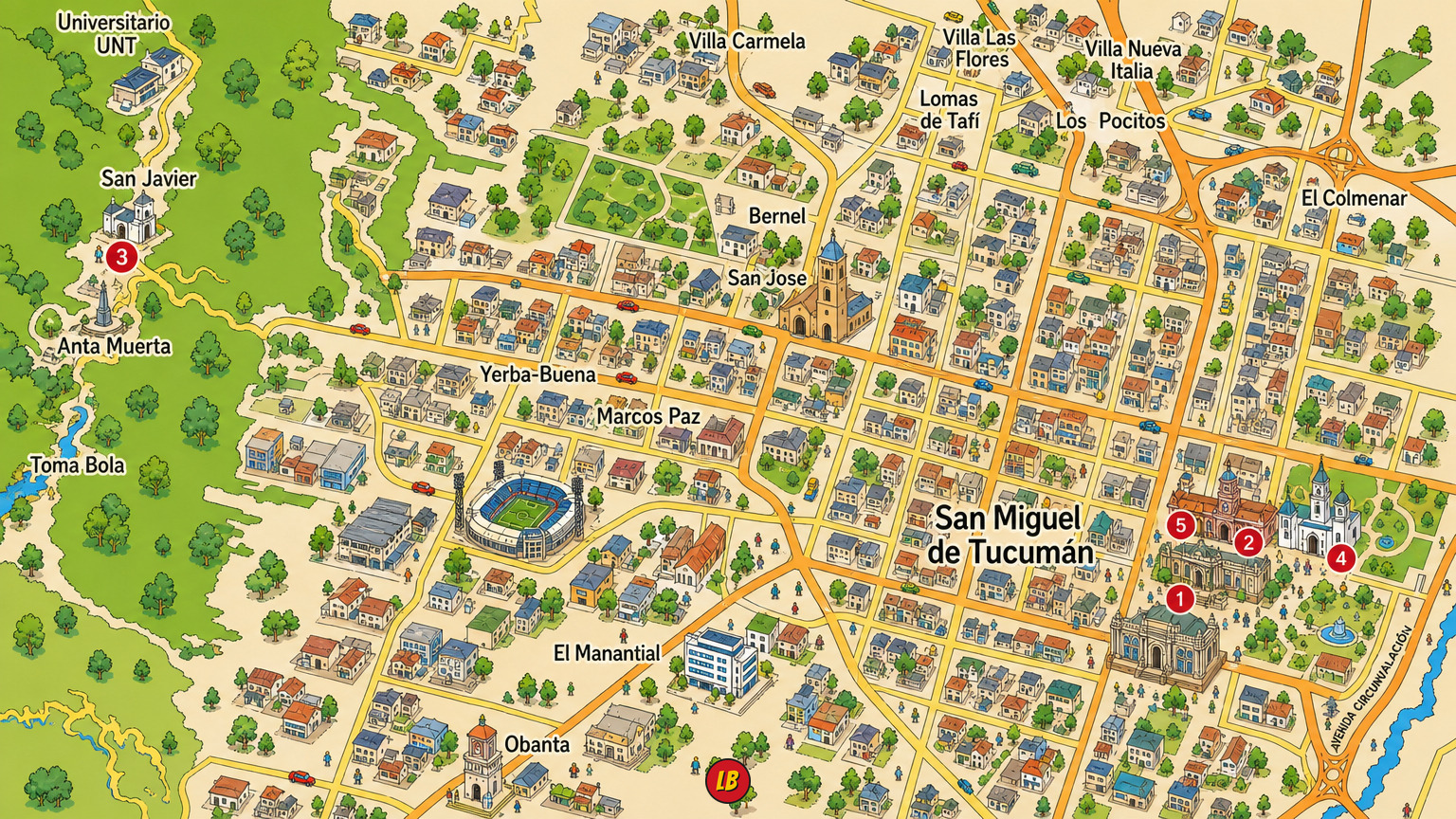 Map of San Miguel de Tucumán