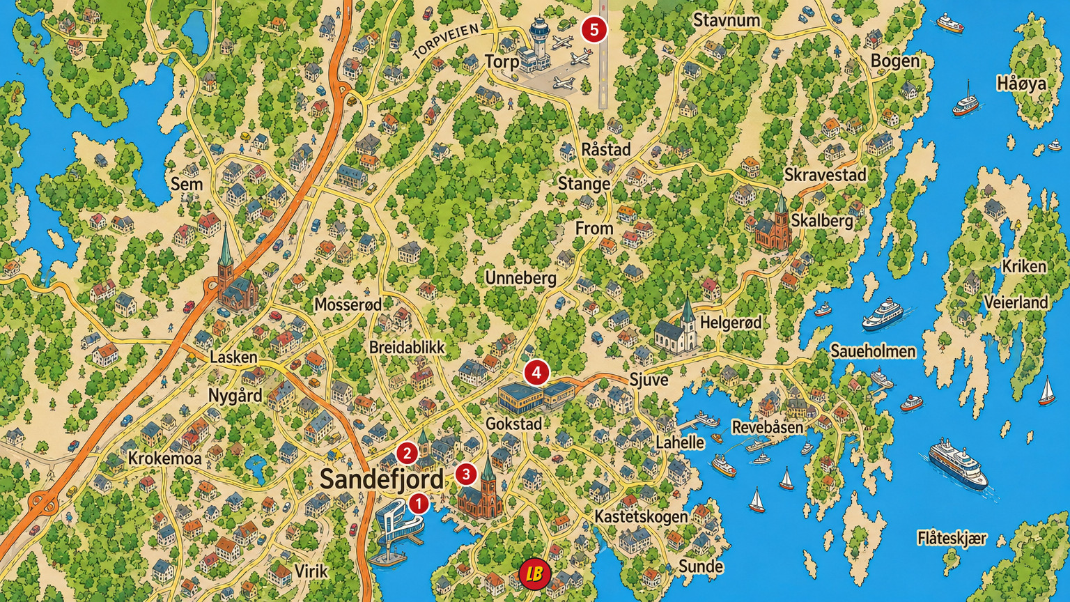 Map of Sandefjord