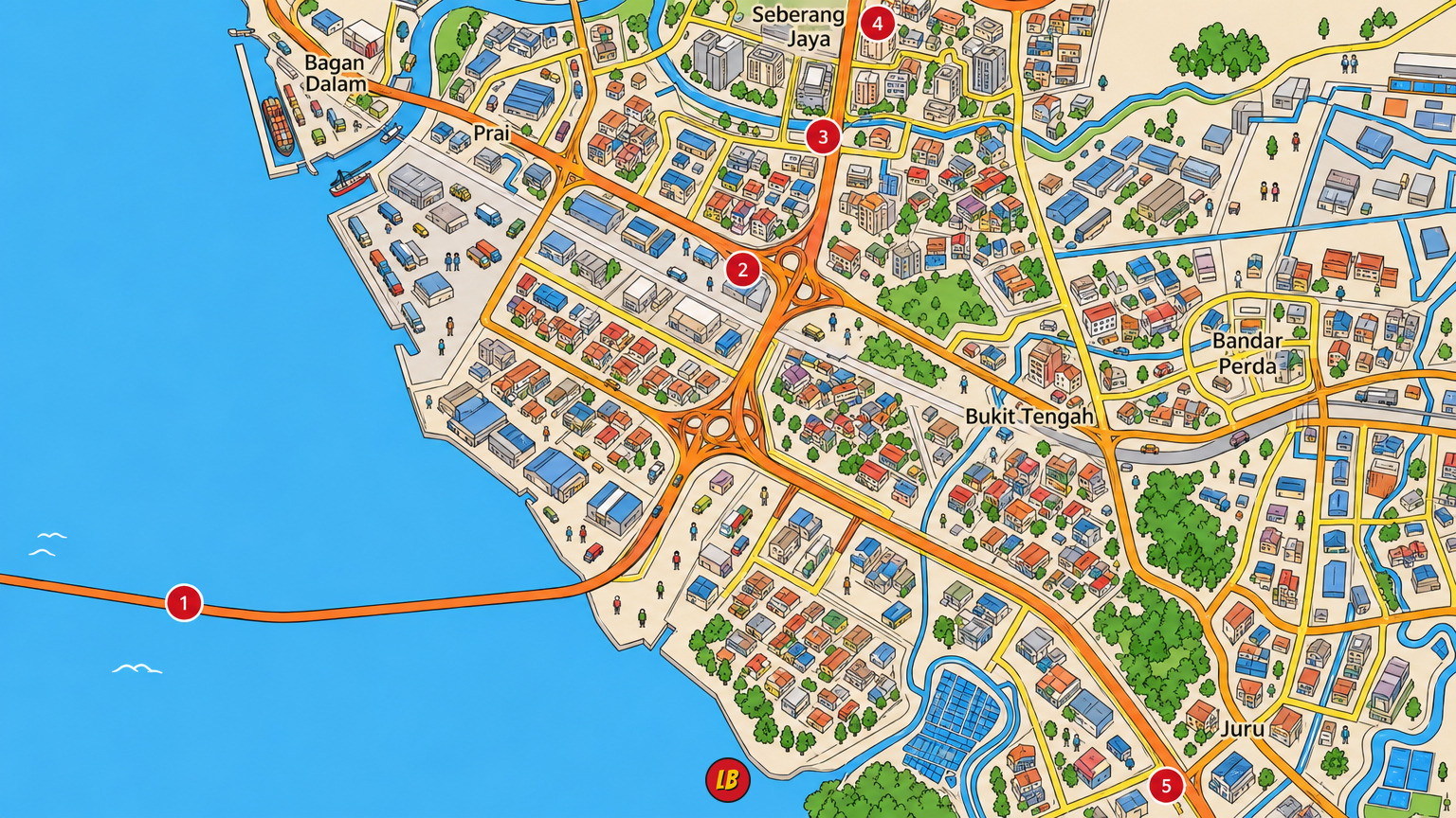 Map of Seberang Jaya