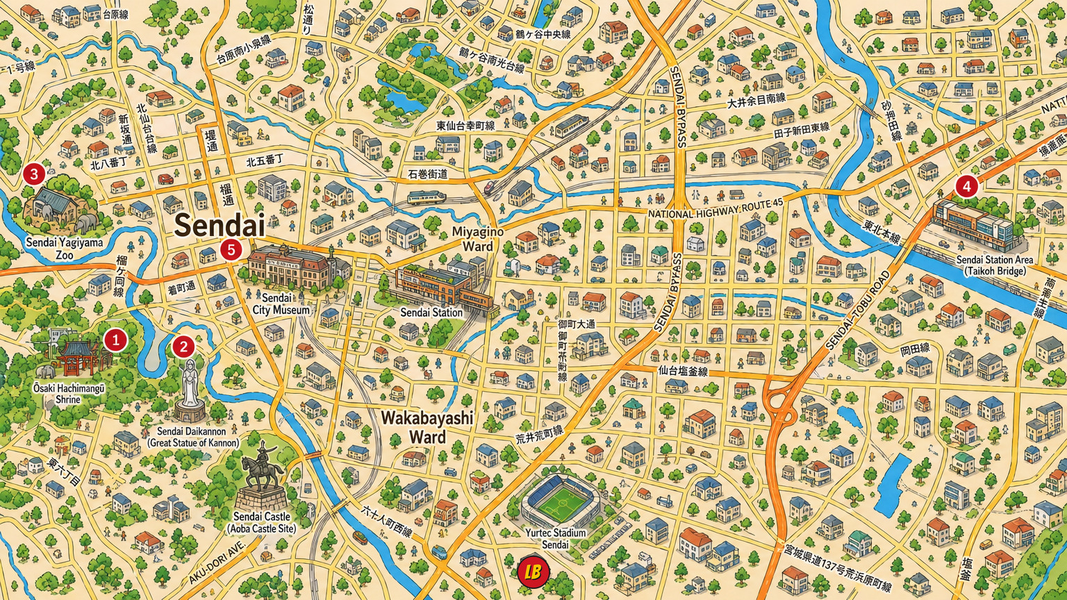 Map of Sendai
