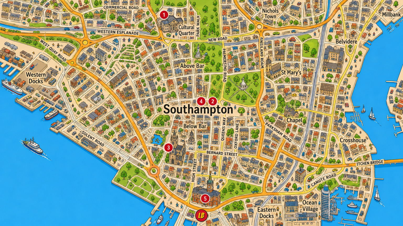 Map of Southampton