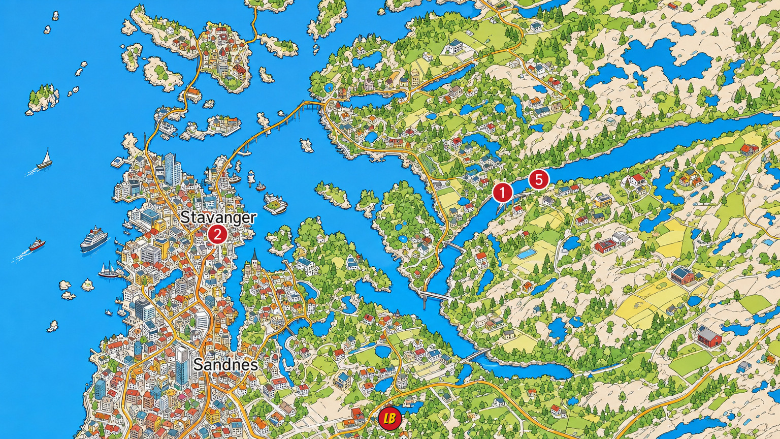 Map of Stavanger