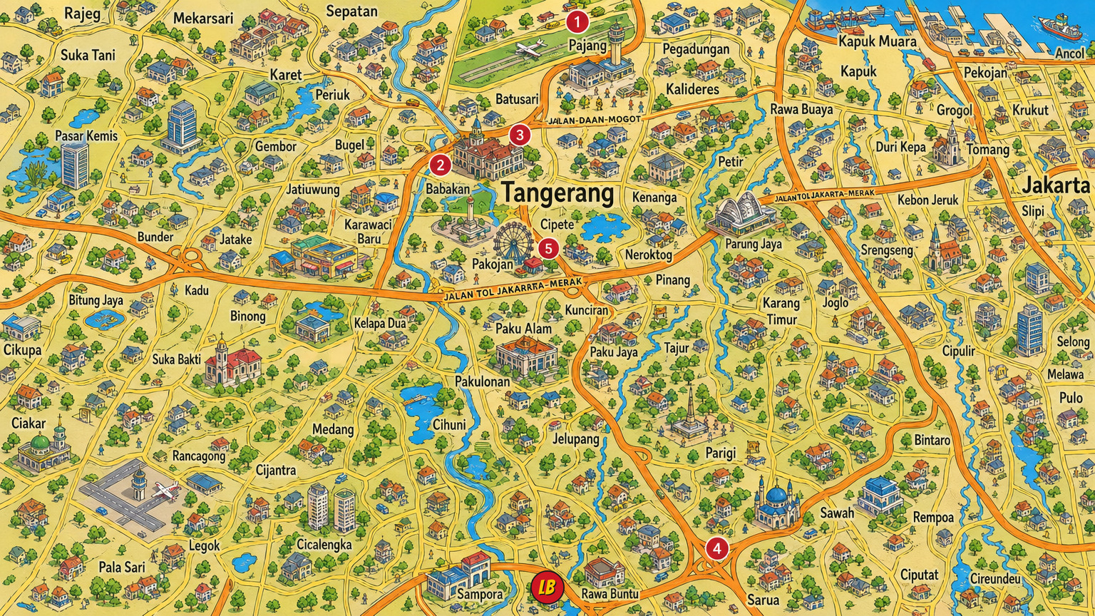 Map of Tangerang