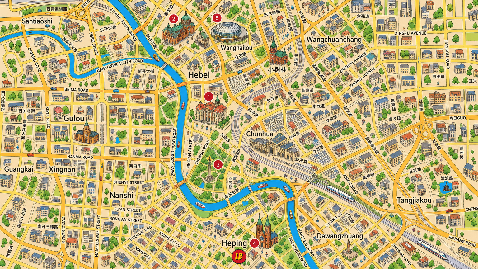 Map of Tianjin