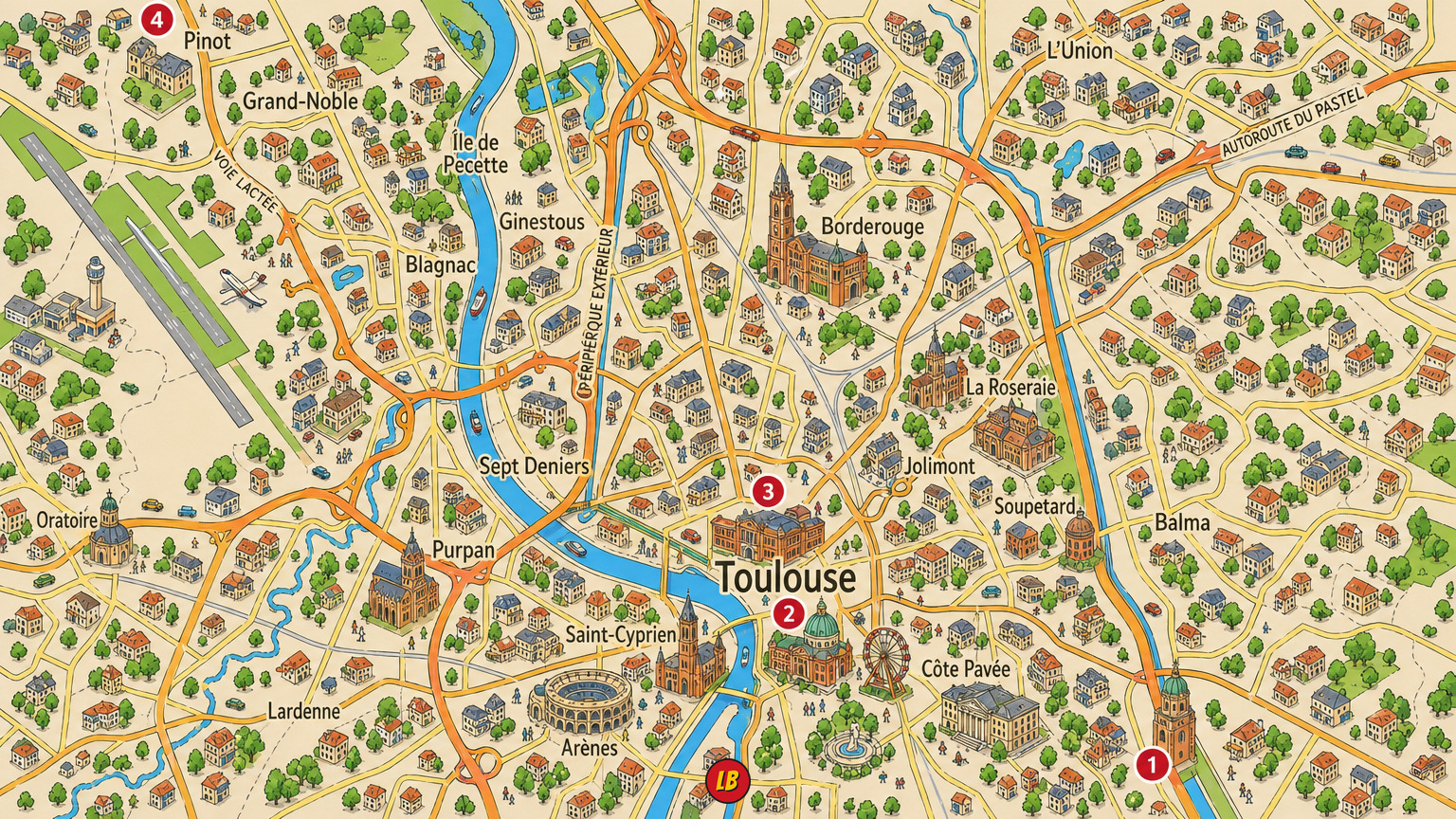 Map of Toulouse