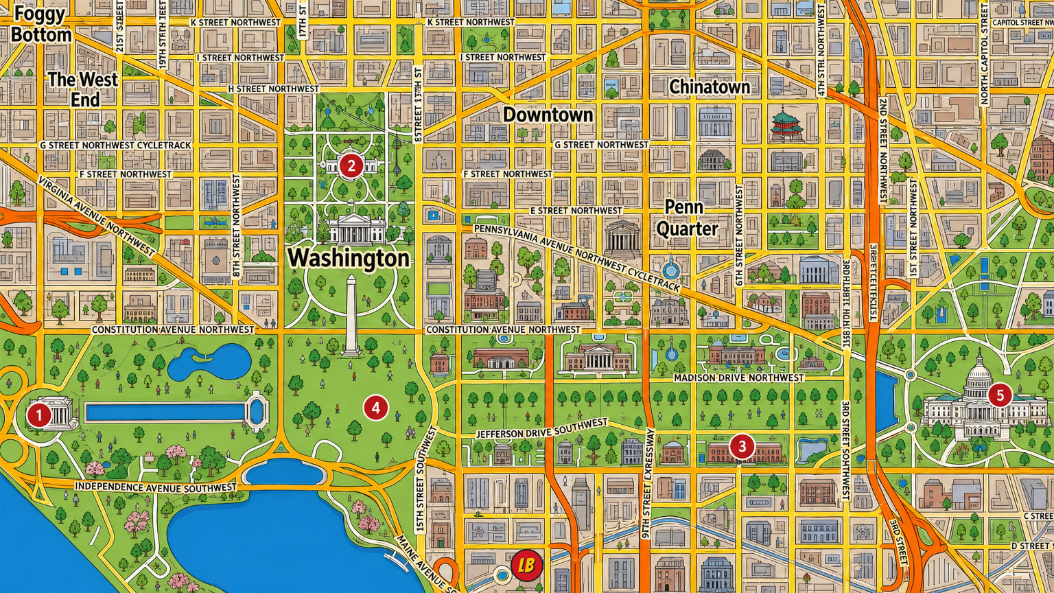 Map of Washington D.C.