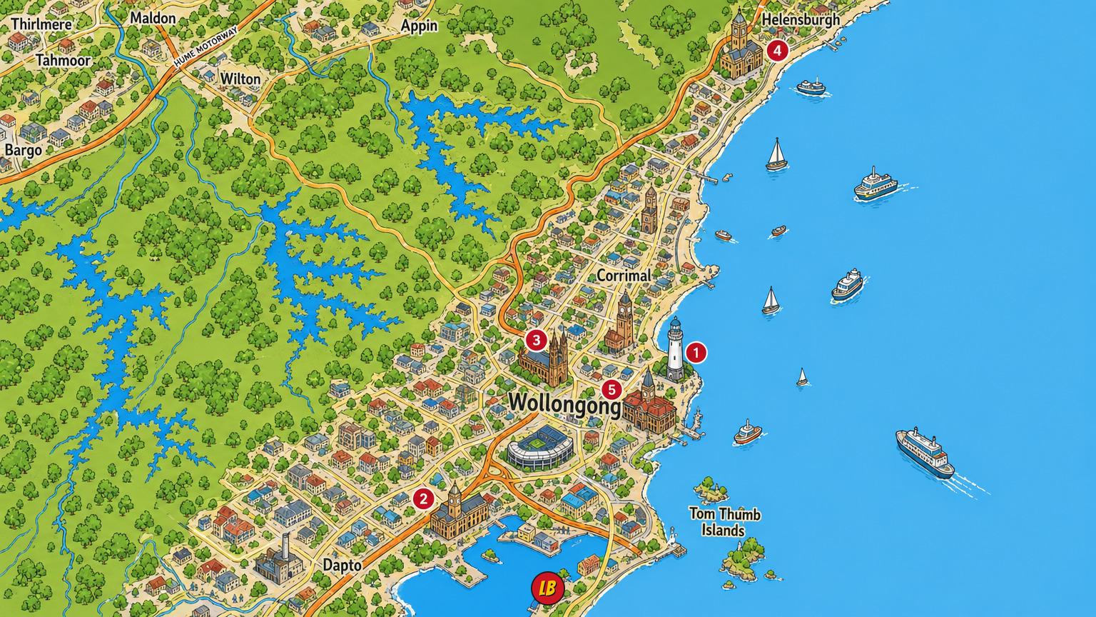 Map of Wollongong